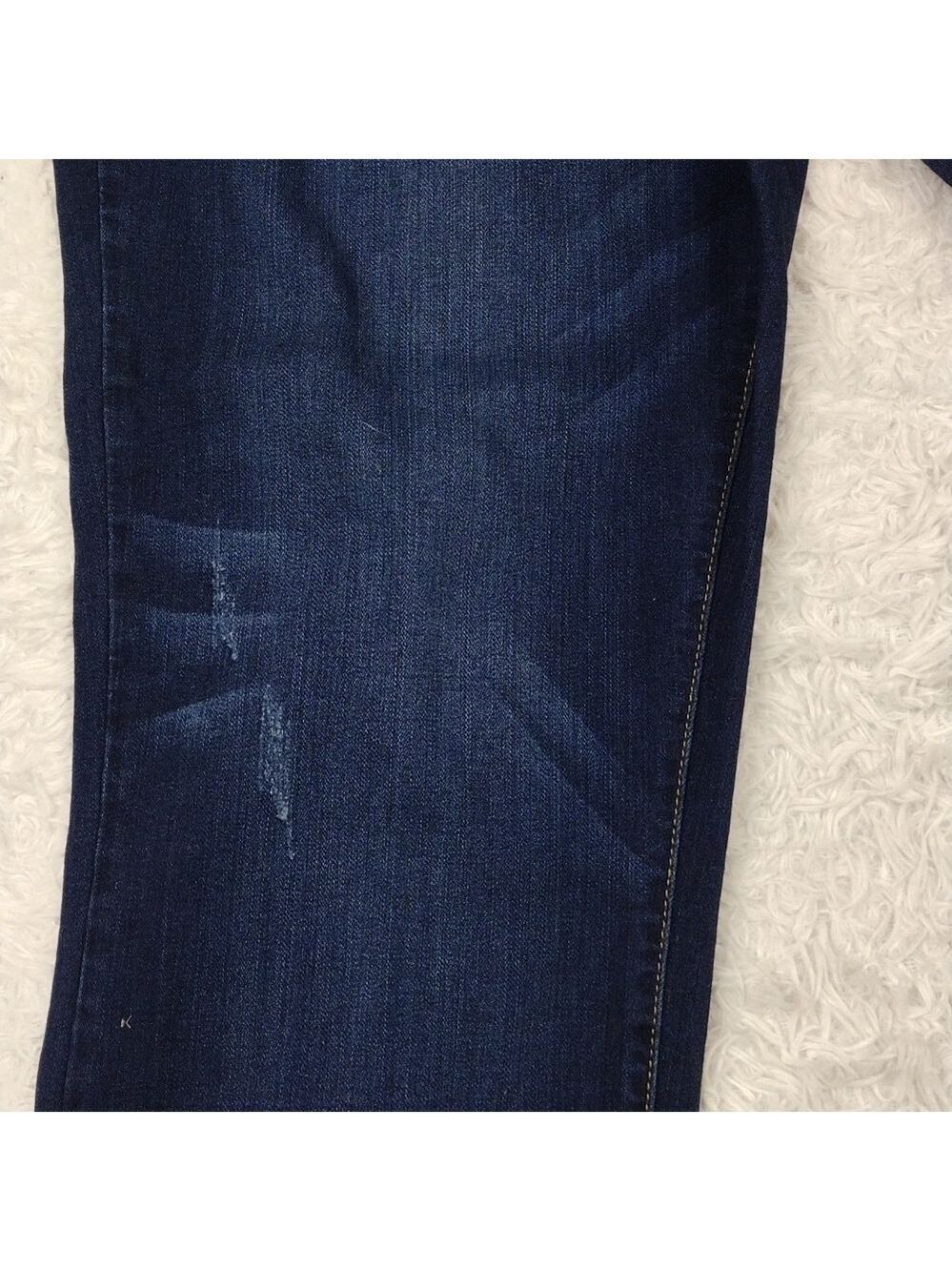 Judy Blue Five Pocket High Rise Dark Wash Embellish Cuff Straight Fit Ankle Jean - Picture 6 of 16